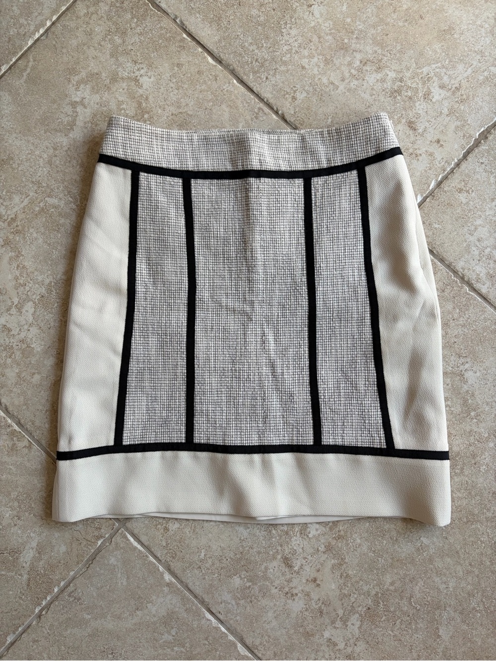 Ann Taylor Black & White Tweed Pencil Skirt